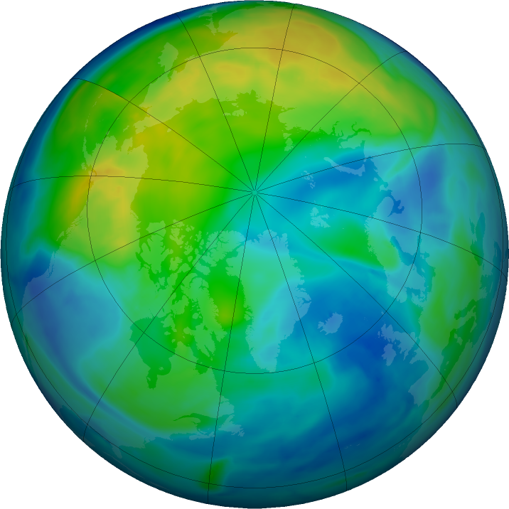 Arctic ozone map for 11 November 2016